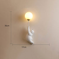 Bear Balloon Wandlamp Dierlijk Modern. Wit/Blauw/Roze. Woonkamer