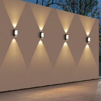 Marve Nordic Up Down Buiten Wandlamp, Wit/Zwart