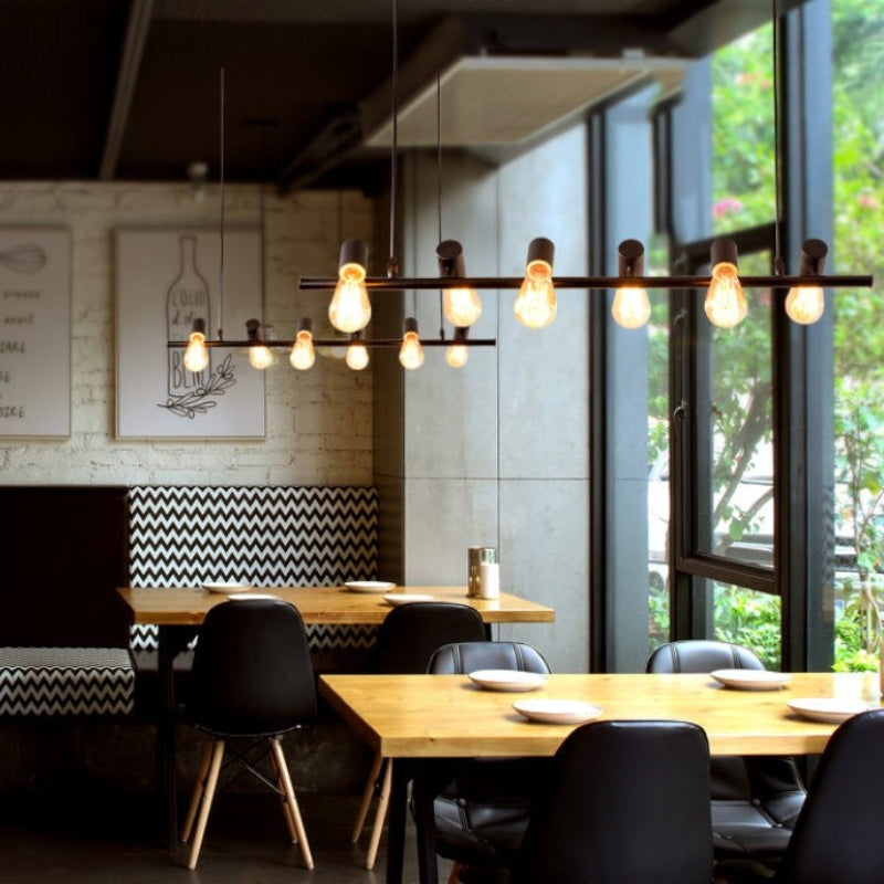 Epoch Vintage LED Kroonluchter Zwart Metaal Eetkamer/Woonkamer/Bar