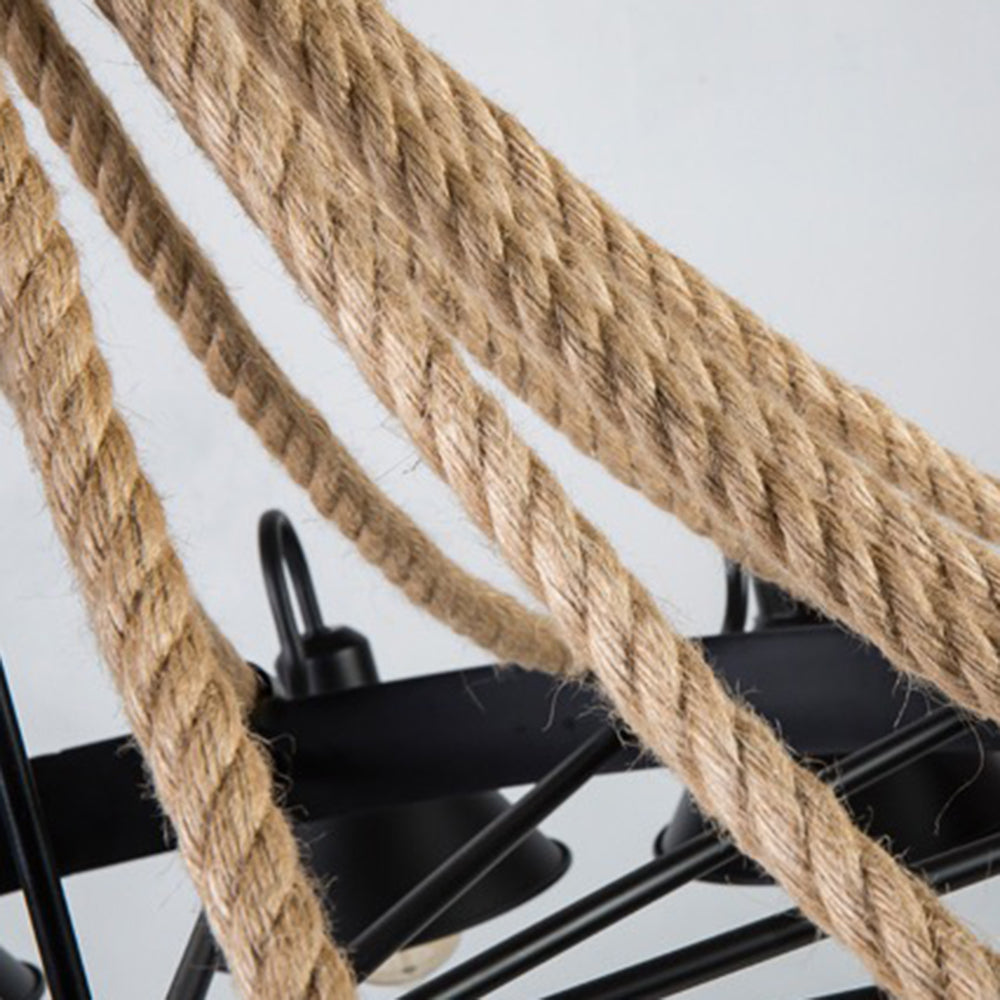 Epoch Vintage Industriële Touw Chandelier Woonkamer