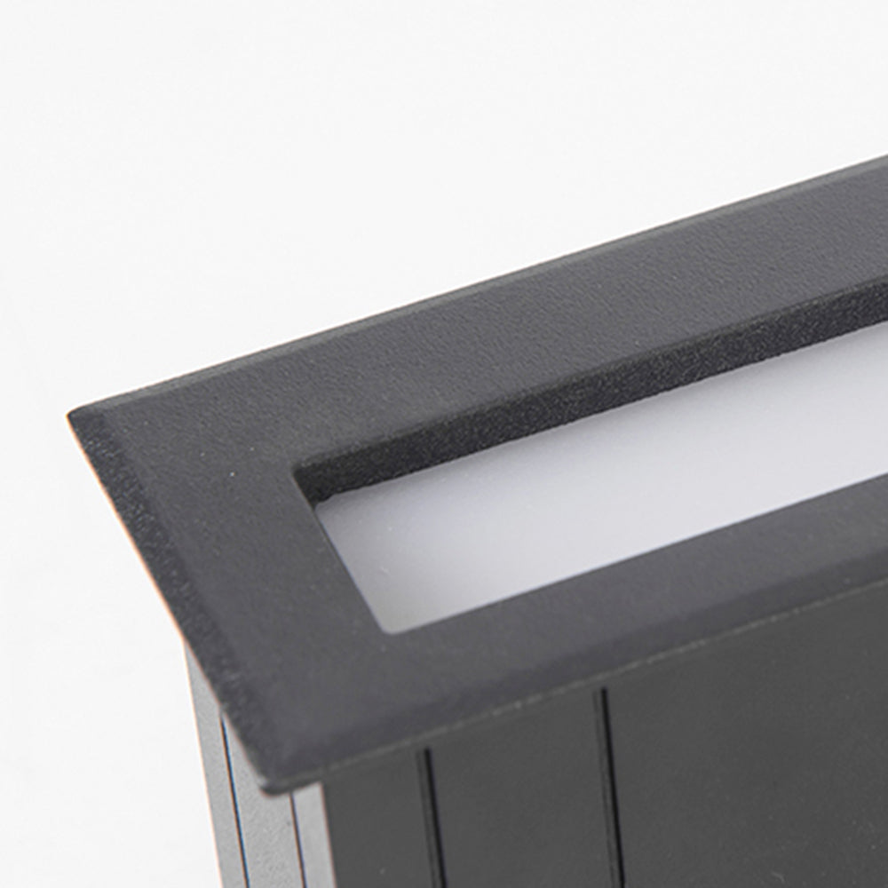 Ray Moderne Metalen Rechthoekige Buitentrap/Deck Licht, Zwart