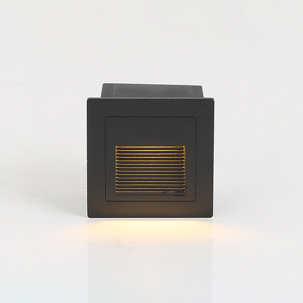 Ray Moderne Metalen Vierkante Buiten Deck/Stap Lamp, Zwart
