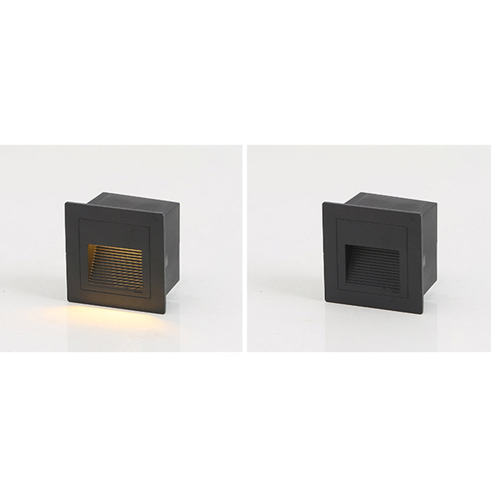 Ray Moderne Metalen Vierkante Buiten Deck/Stap Lamp, Zwart