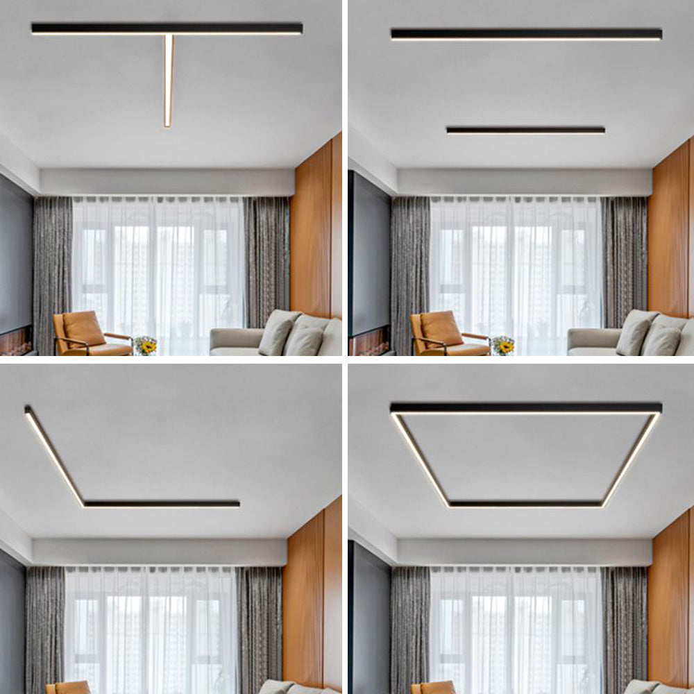 Arisha Plafondlamp Lineair Modern LED Zwart Woonkamer Metaal