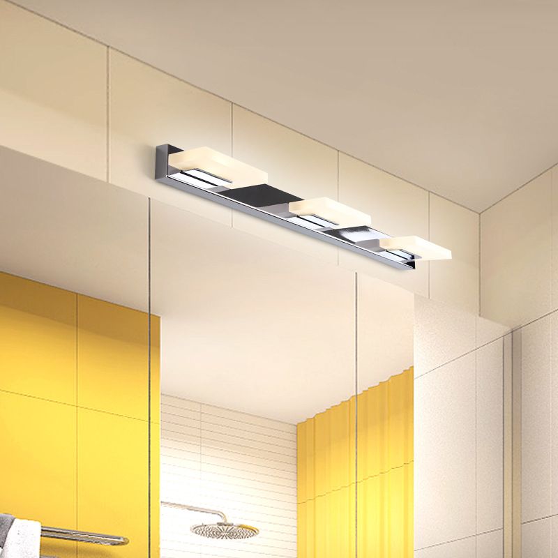 Arisha Design LED Wandlamp Vierkant Modern Metaal/Acryl Zilver Badkamer