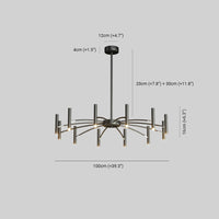 Arisha Moderne Geblazen Lineaire Metaal Meerdere Hoofd Chandeliers