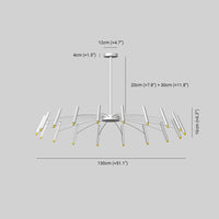 Arisha Moderne Geblazen Lineaire Metaal Meerdere Hoofd Chandeliers