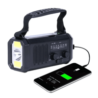 10.000mAh Noodradio – Zonne-energie, Handcrank & Powerbank in Eén