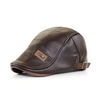 FlatCap - Retro mannen leren baret hoed