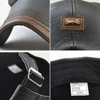 FlatCap - Retro mannen leren baret hoed