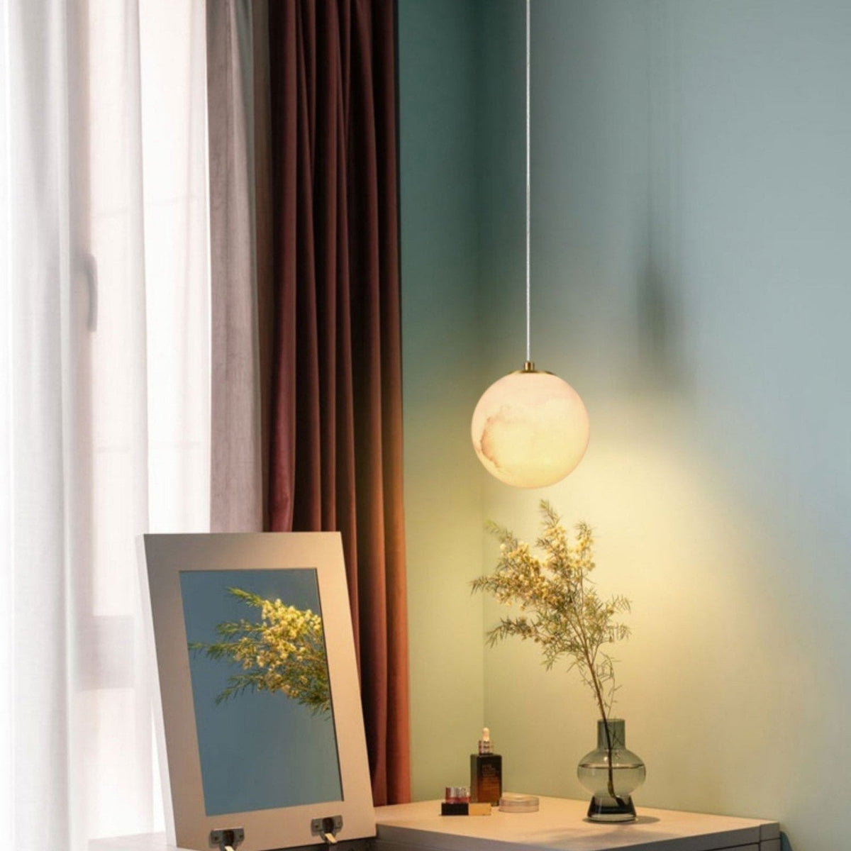 Alabaster Globe Moderne Hanglamp