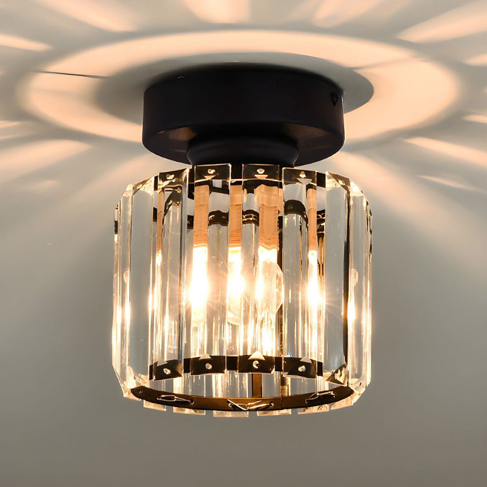 Skanto | Kristallen Glas Hanglamp – Messing en Compact Ontwerp