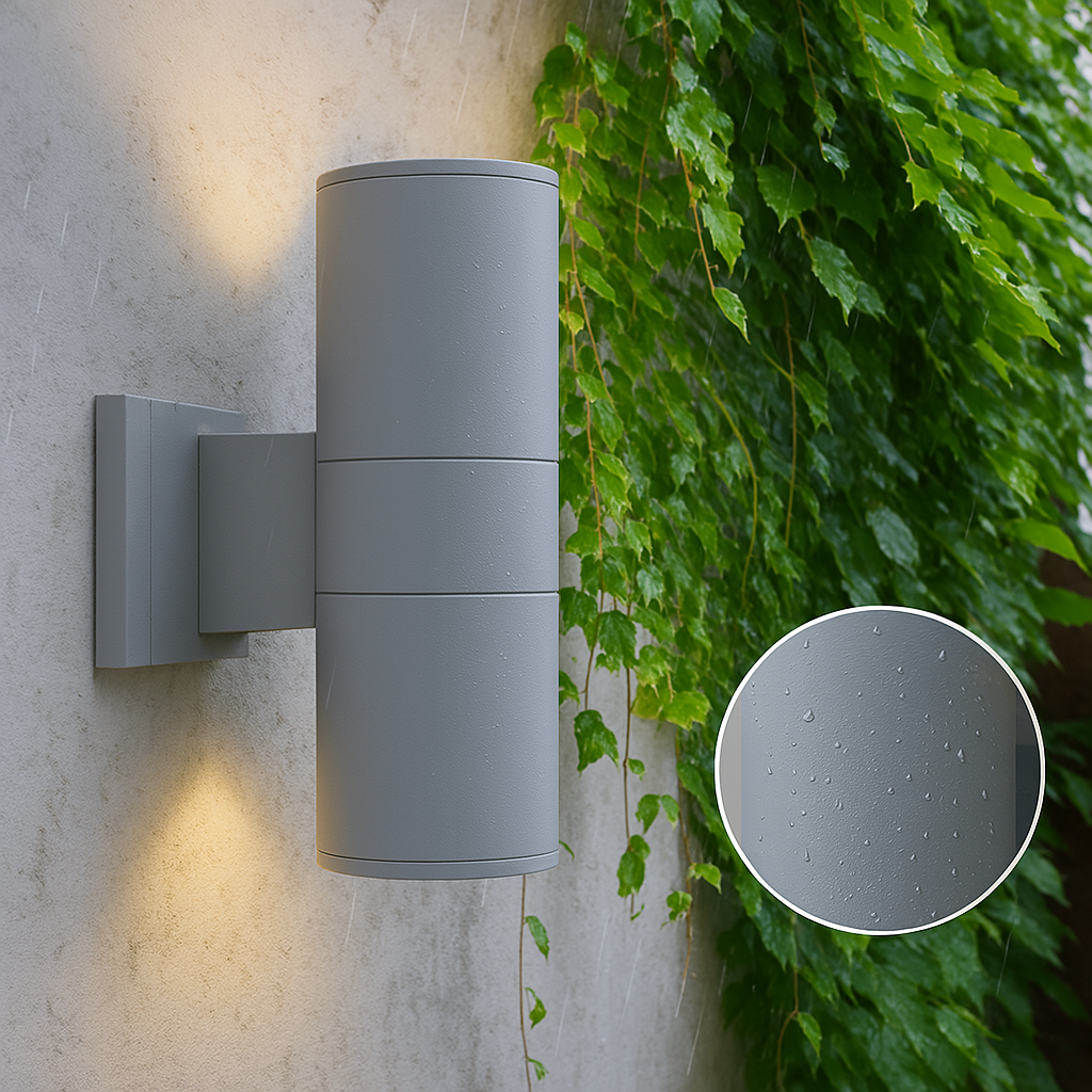 Moderne zwarte LED buitenwandlamp voor terras, tuin en entree