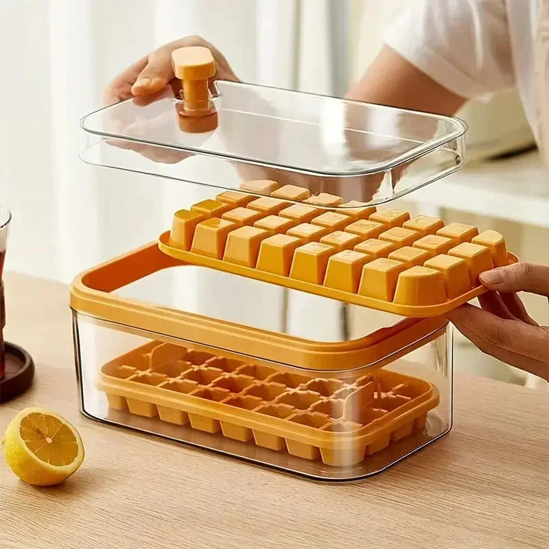 101oz. IJsblokjesvorm Set - 64 Stuks Siliconen IJsblokjesvorm met Deksel & Container