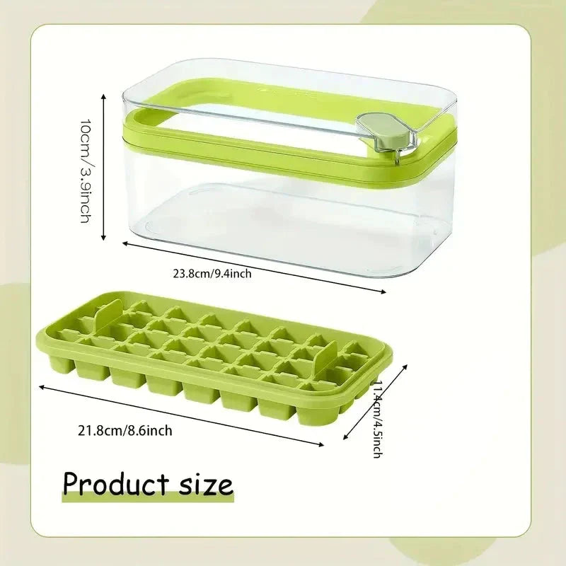 101oz. IJsblokjesvorm Set - 64 Stuks Siliconen IJsblokjesvorm met Deksel & Container