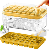 101oz. IJsblokjesvorm Set - 64-delige Siliconen IJsblokjesvorm met Deksel & Container