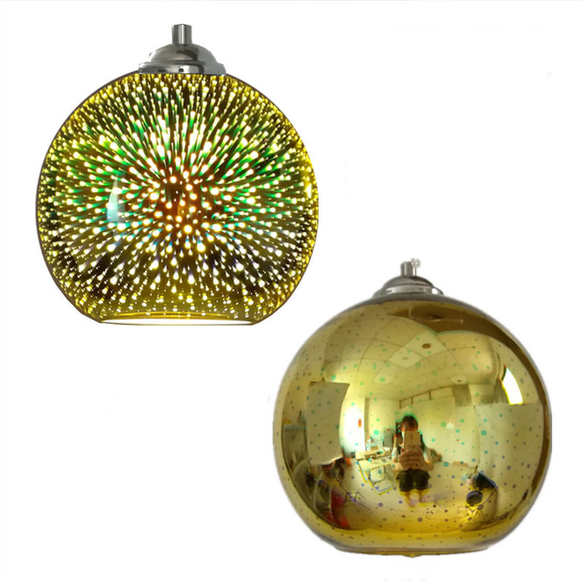 Moderne creatieve 3D kleurrijke vuurwerk glas 1-lamp koepel hanglamp