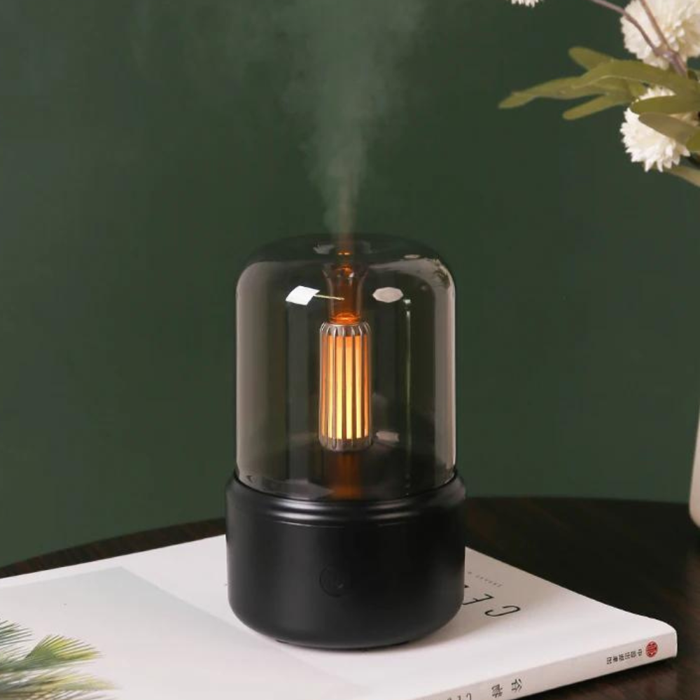 Retro Aroma Diffuser met Nachtlicht - USB etherische olie-luchtbevochtiger voor thuis en kantoor