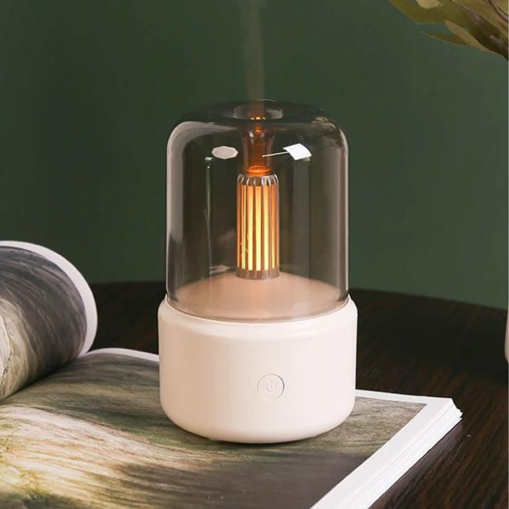 Retro Aroma Diffuser met Nachtlicht - USB etherische olie-luchtbevochtiger voor thuis en kantoor