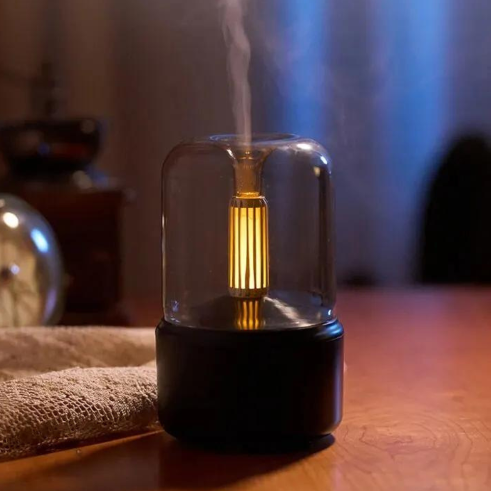 Retro Aroma Diffuser met Nachtlicht - USB etherische olie-luchtbevochtiger voor thuis en kantoor