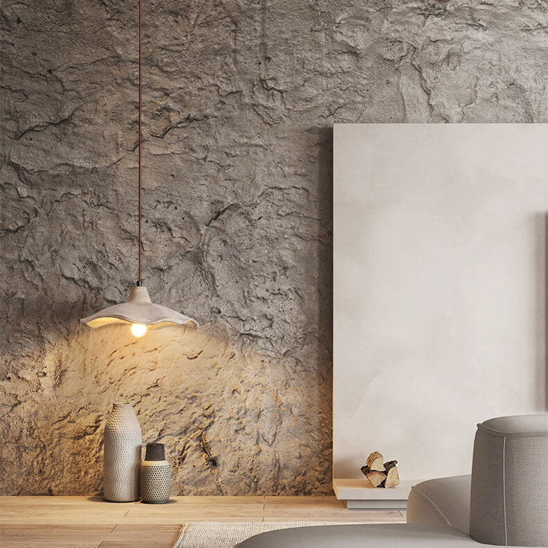 Japanse Vintage Cementen Bloem Hanglamp | 1-Licht
