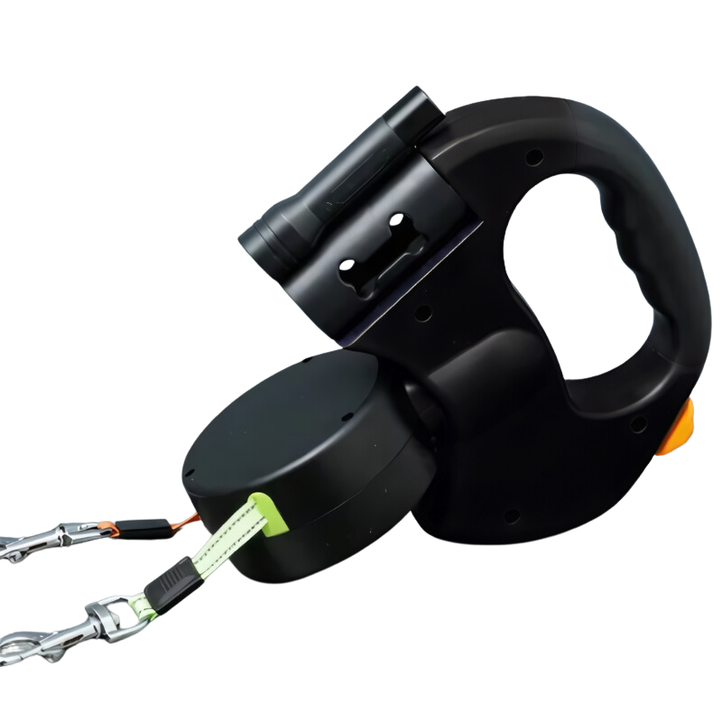 Twin Walk Riem | Geniet van veilige, handsfree wandelingen met ingebouwde LED-verlichting en afvalzakhouder.