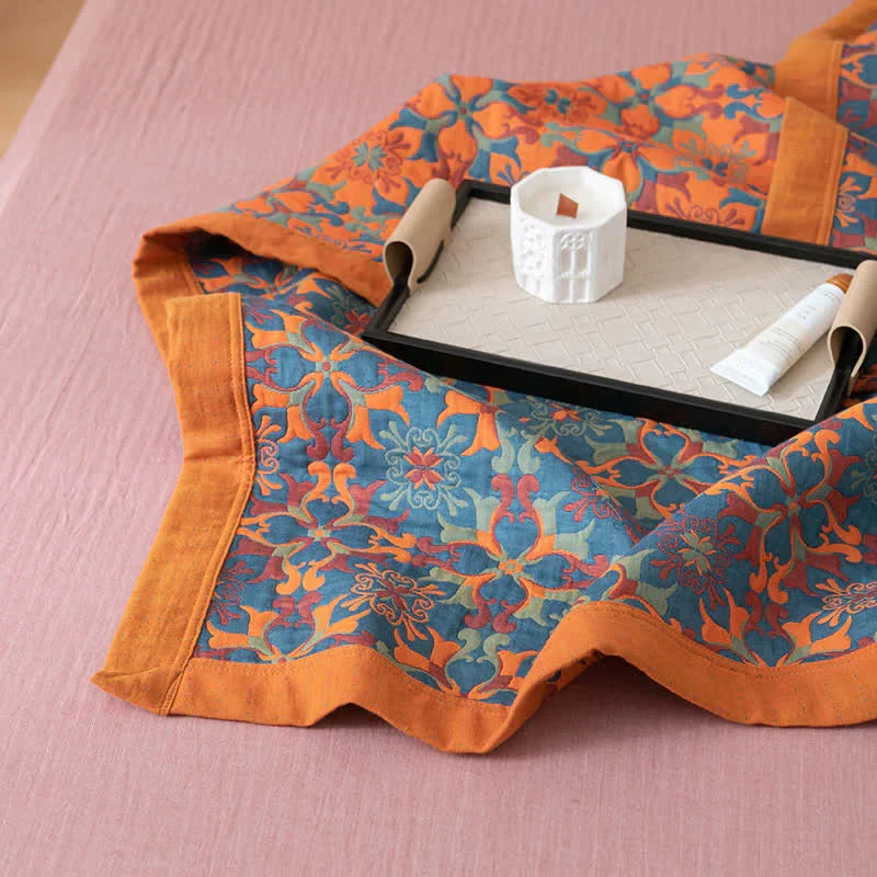 Blauw Patroon Zes-Laags Katoenen Quilt – TerraLoom Comfortdeken