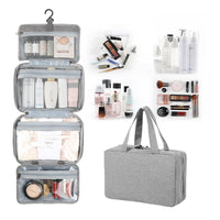 Travelique Reiskosmetik Organizer | Compact & Waterafstotend | Met 4 vakken & 360° haak | Voor dames & heren