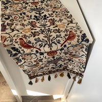 Vintage Bloemen & Vogel Jacquard Tafelkleed