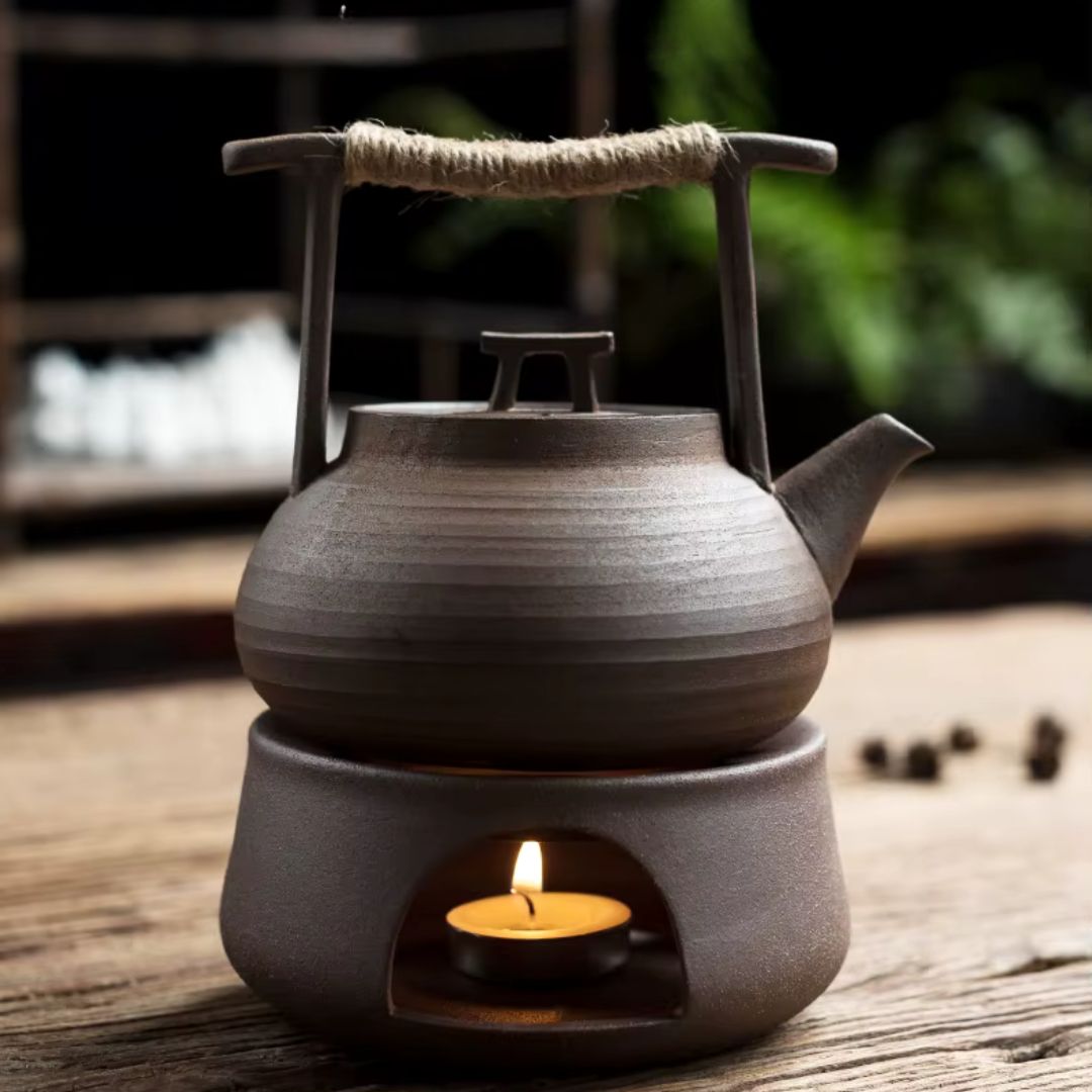 Keramische Theepot met Warmhouder voor Ontspannen Theemomenten Thuis