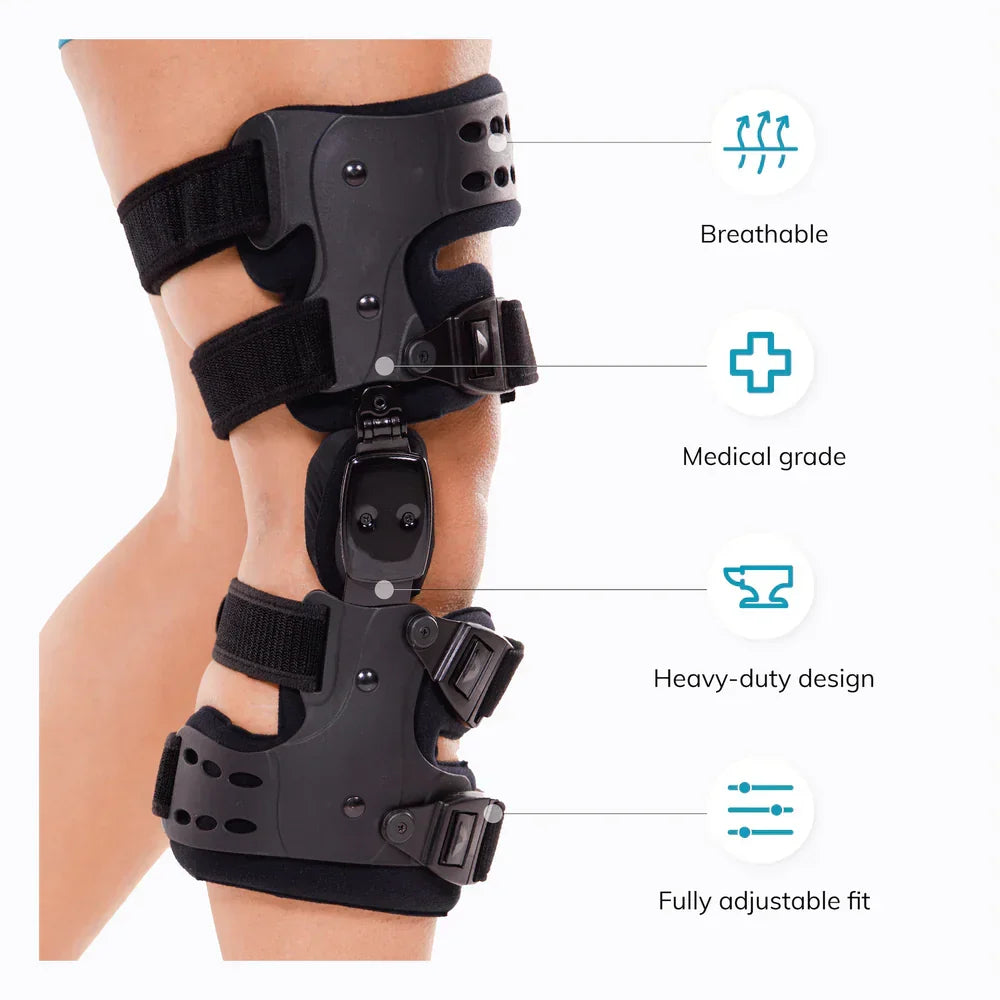 Brehn | Medische OA-ontlastingsknieschijf | Unicompartimentele artrose-orthese | Varus/Valgus-correctie & ROM-controle | Mediale & Laterale ontlasting | Instelbare bewegingshoek