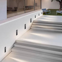 Ray Moderne Metalen Vierkante Buiten Deck/Stap Lamp, Zwart