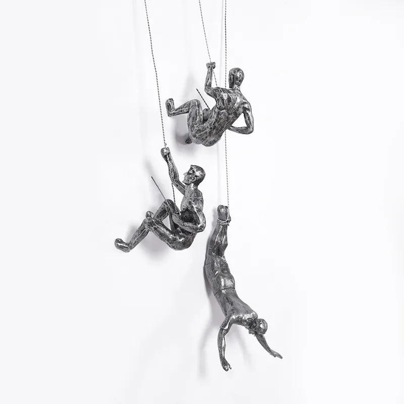 Decoratieve Klimfiguren Wand Sculptuur Set voor Moderne Wanddecoratie