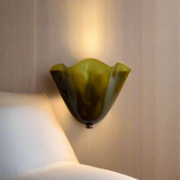Retro Geelglasrok Schelp Wandlamp LED 1-lamp