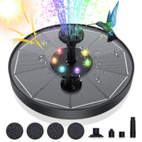 Zonnefonteinpomp met LED-verlichting Buitenwaterfunctie