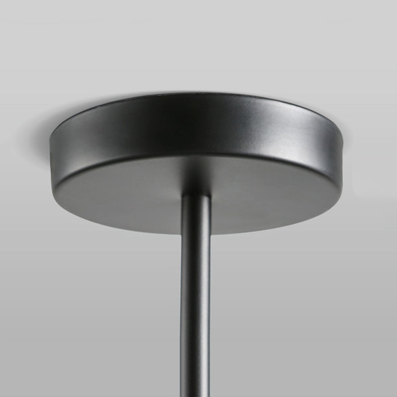 Zwarte/Gouden Bal Cluster Hanglamp Post-Modernist 2 Lichten Witte Glas Led Plafondlamp met Gebogen Stang