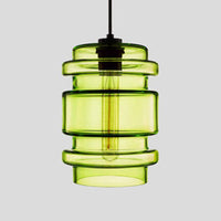 Cilindrische Hanglamp Simplicity Glas 1 Licht Roze/Geel/Blauw Hangende Plafondlamp