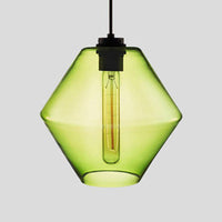 Cilindrische Hanglamp Simplicity Glas 1 Licht Roze/Geel/Blauw Hangende Plafondlamp