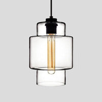 Cilindrische Hanglamp Simplicity Glas 1 Licht Roze/Geel/Blauw Hangende Plafondlamp