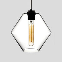 Cilindrische Hanglamp Simplicity Glas 1 Licht Roze/Geel/Blauw Hangende Plafondlamp