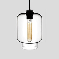 Cilindrische Hanglamp Simplicity Glas 1 Licht Roze/Geel/Blauw Hangende Plafondlamp