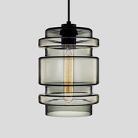 Cilindrische Hanglamp Simplicity Glas 1 Licht Roze/Geel/Blauw Hangende Plafondlamp