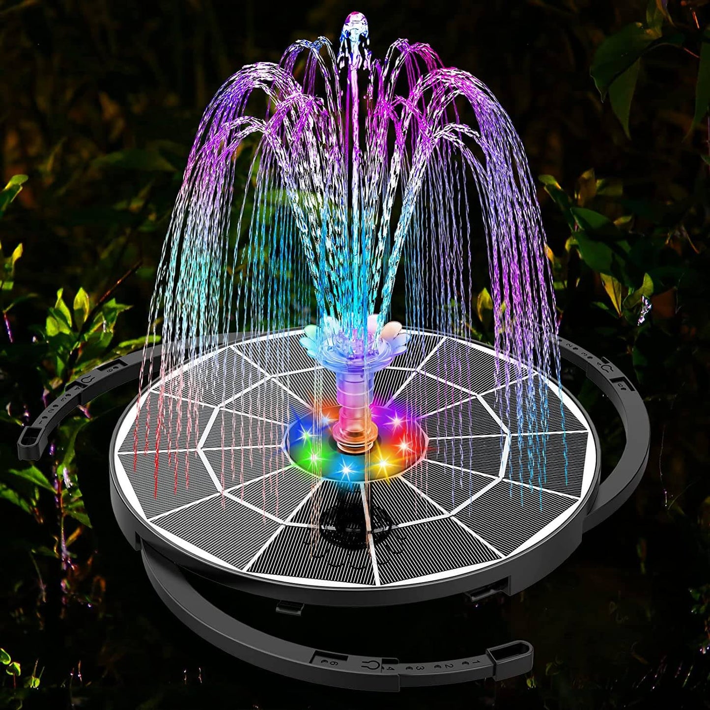 Zonnefonteinpomp met LED-verlichting Buitenwaterfunctie
