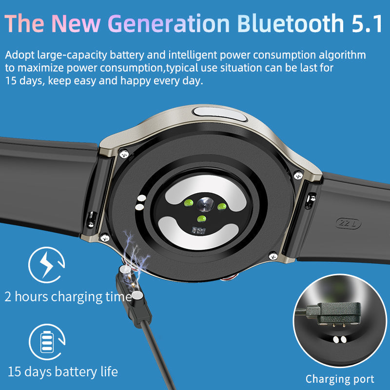 Medische EKG-Smartwatch | CFDA-gecertificeerd | 512Hz Hoge Precisie Biosensor | SpO2- & Hartslagmonitoring | AI-gebaseerde Ademhalingsanalyse | IP67 Waterdicht