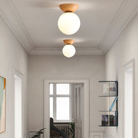 Glazen Bol Plafondlamp | Houtnerf Design