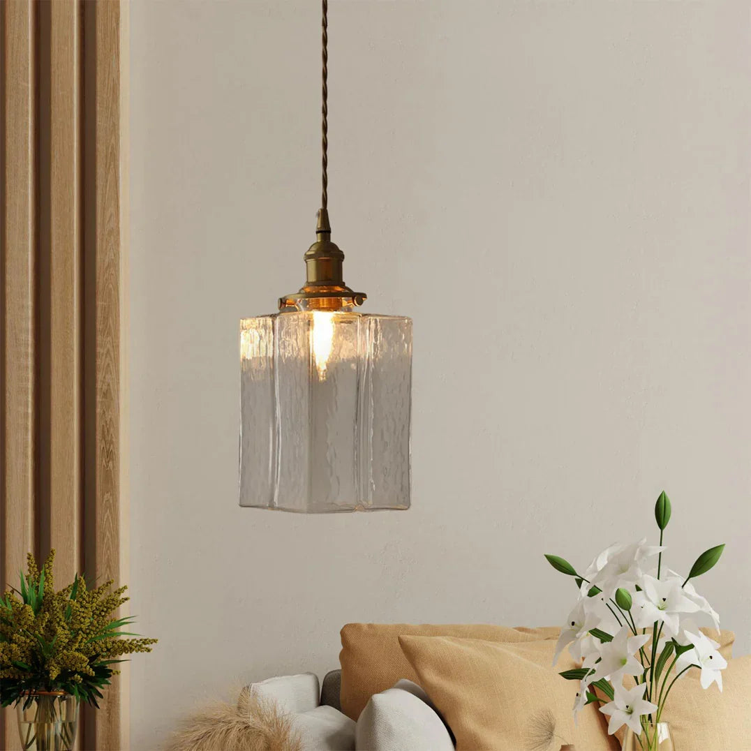 Jewel Messing Vintage Glas Hanglamp