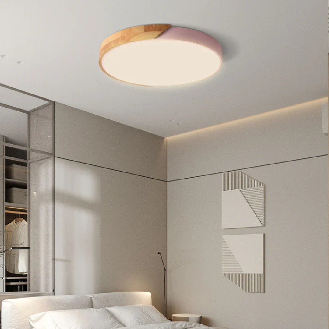 Delos Skandi Houten Plafondlamp | Natuurlijk LED-Designlicht