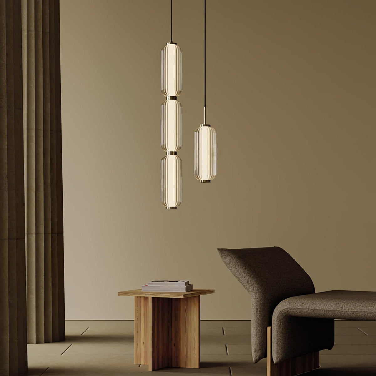 Elma Lineaire Gestreepte Glas LED Hanglamp
