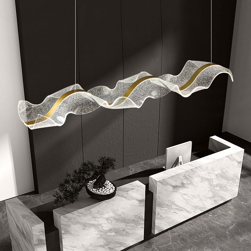 Yela Hanglampen Moderne Golf Metaal/Acryl Wit/Goud Woonkamer