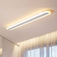 Arisha Minimalistische Ovale Lineaire Plafondlamp, Wit/Koffie
